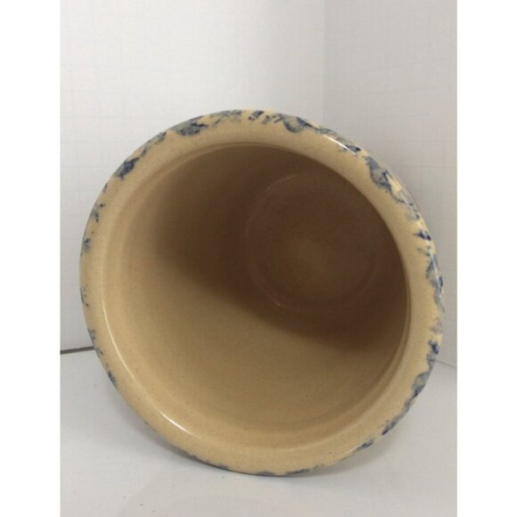 Vtg Robinson Ransbottom Blue Spongeware Crock 1 Qt Container Roseville OH USA - Picture 4 of 5